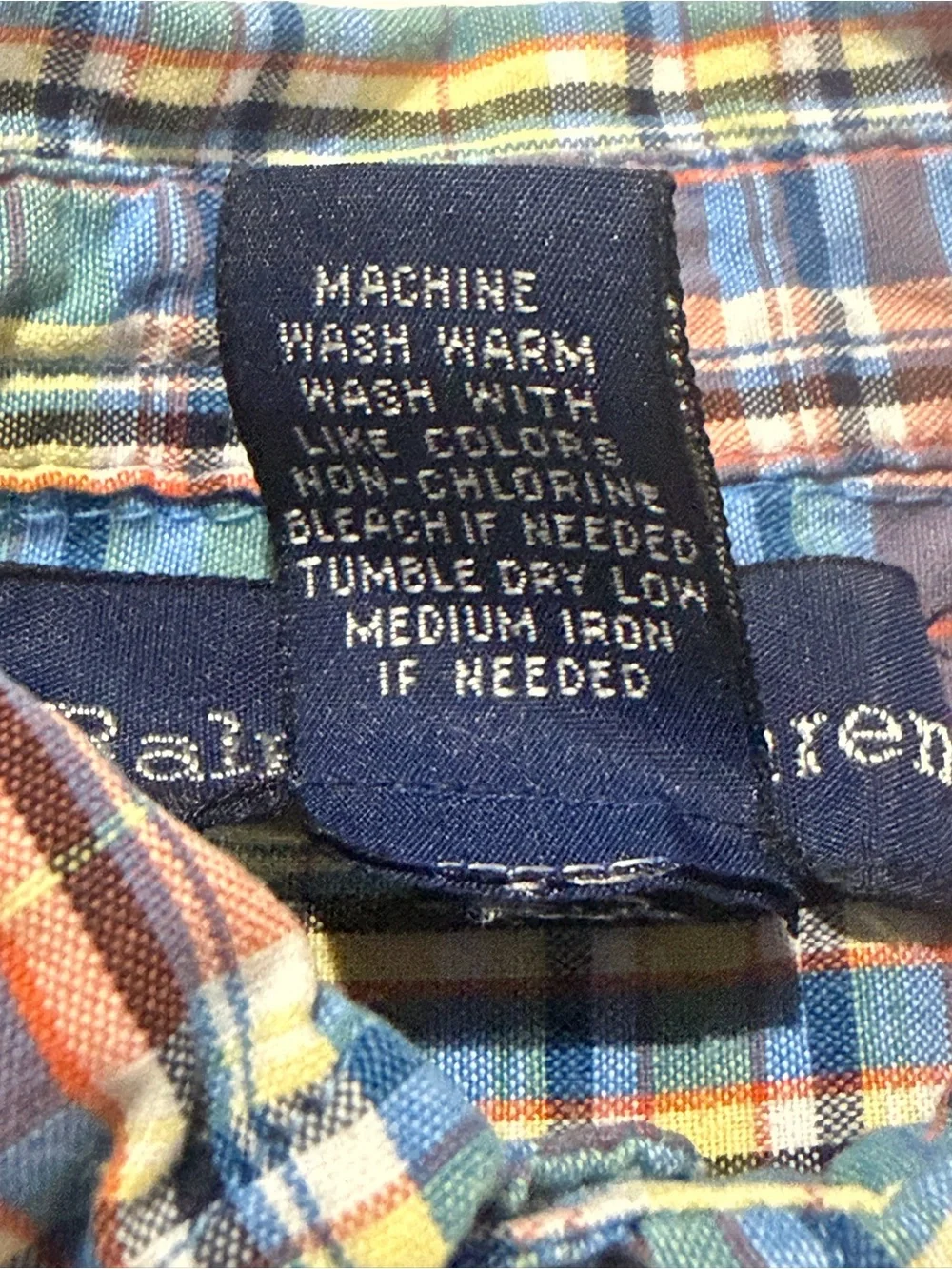 Ralph Lauren Plaid Button-Down Kids Romper in Blue, Green & Brown